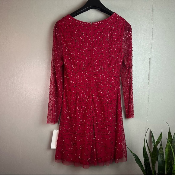 Adrianna Papell- Papelll Studio Beaded Midi Cocktail Party Dress Sz 14 - Picture 6 of 13